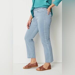 ✨ PureJill by J. Jill Slim Leg Ankle Denim Knit Pants – Size Medium EUC ✨